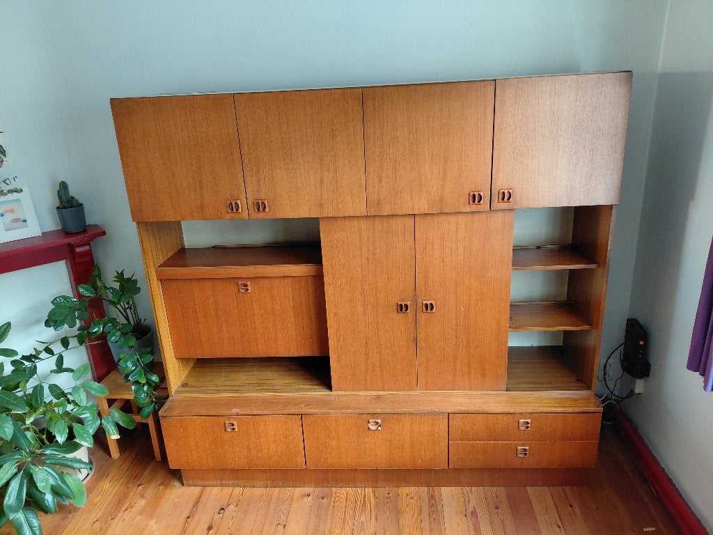 Vintage kast, Avec porte(s), 200 cm ou plus, Cerisier, Vintage