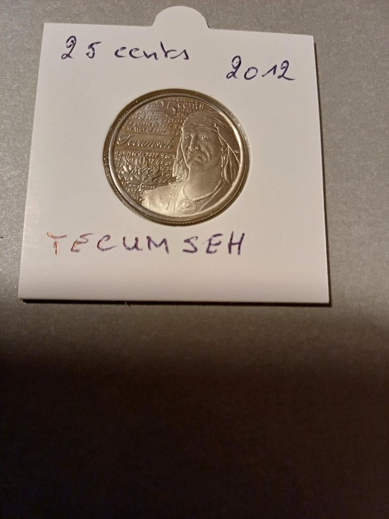 25 CENTS 2012 Canada Tecumseh, Enlèvement ou Envoi, Monnaie en vrac