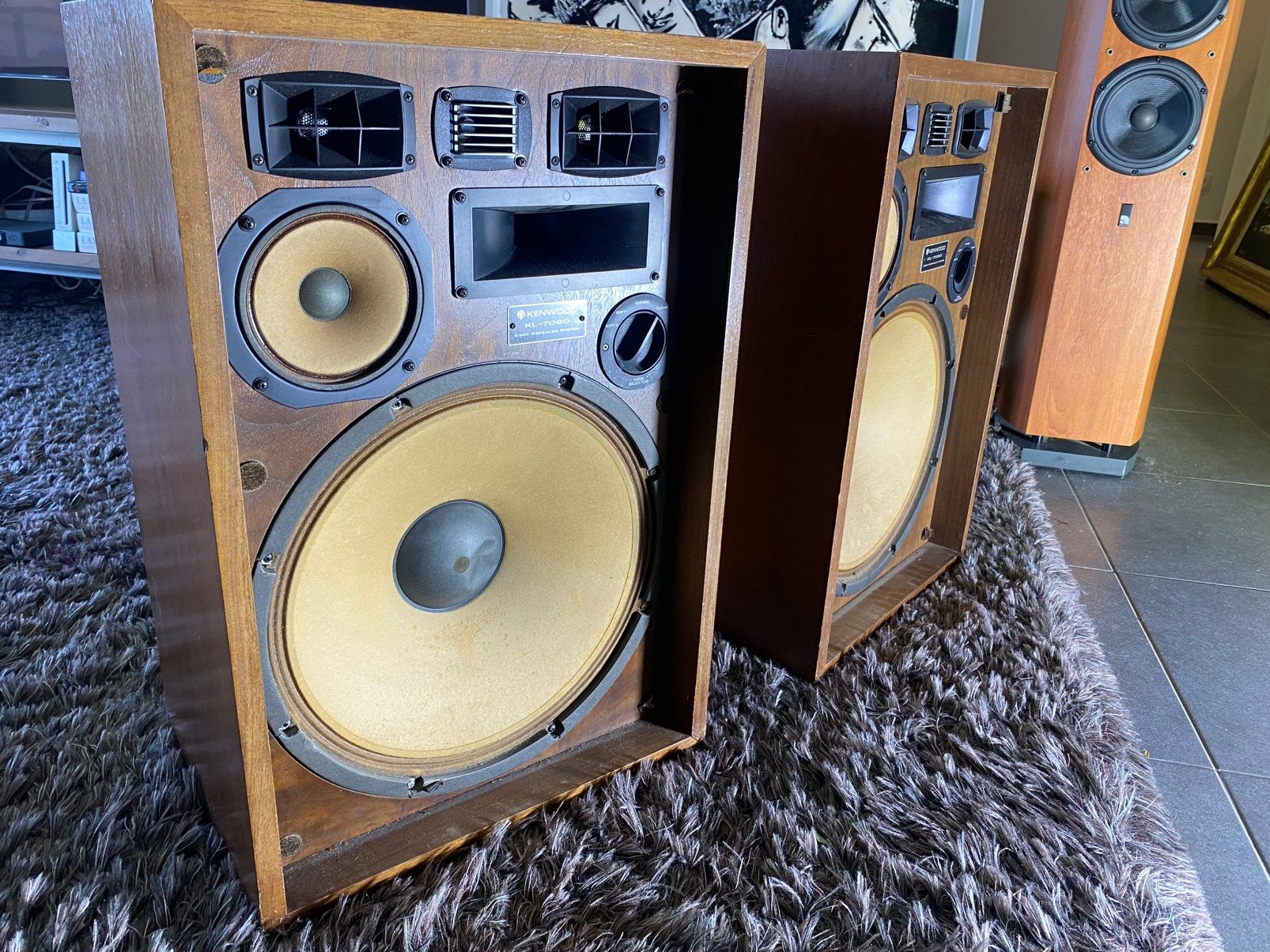 Kenwood KL-7090 speakers, Audio, Tv en Foto, Luidsprekerboxen, Vloerstaande luidspreker, Gebruikt, 120 tot 150 watt, Ophalen