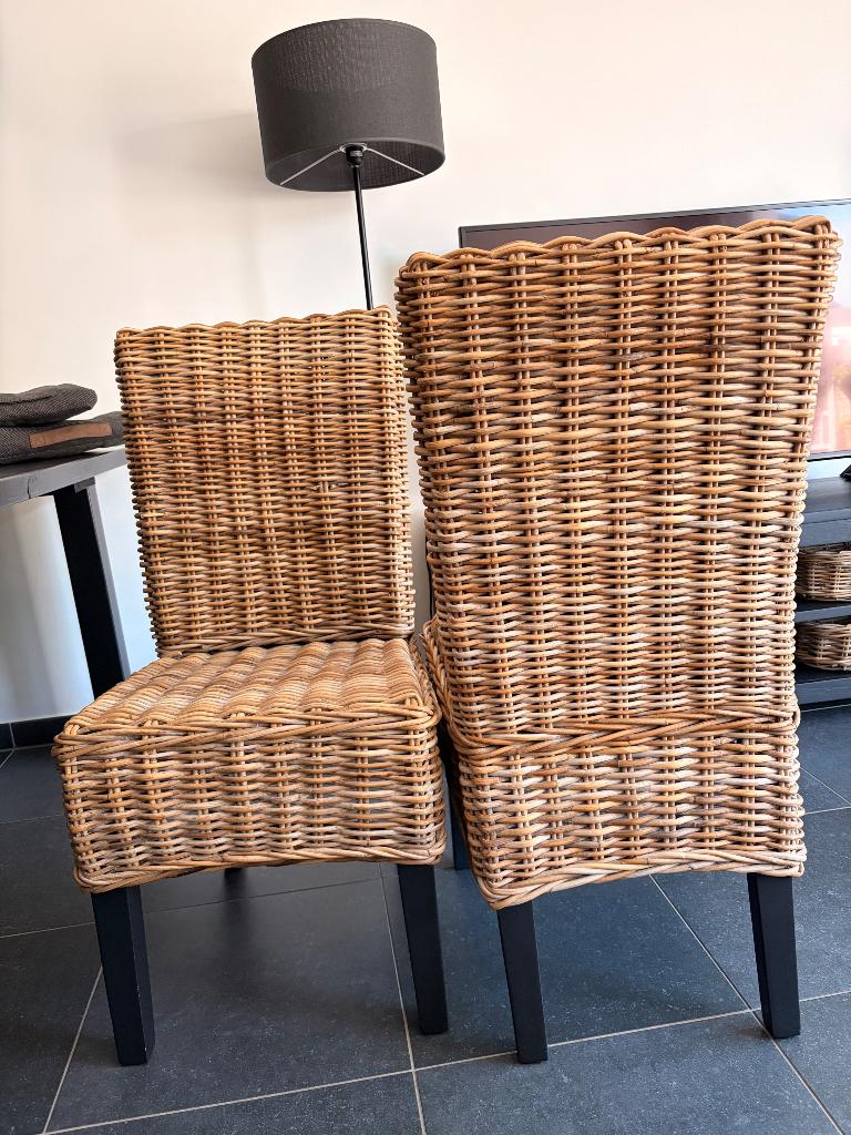 4 rieten stoelen, Enlèvement, Comme neuf, Quatre