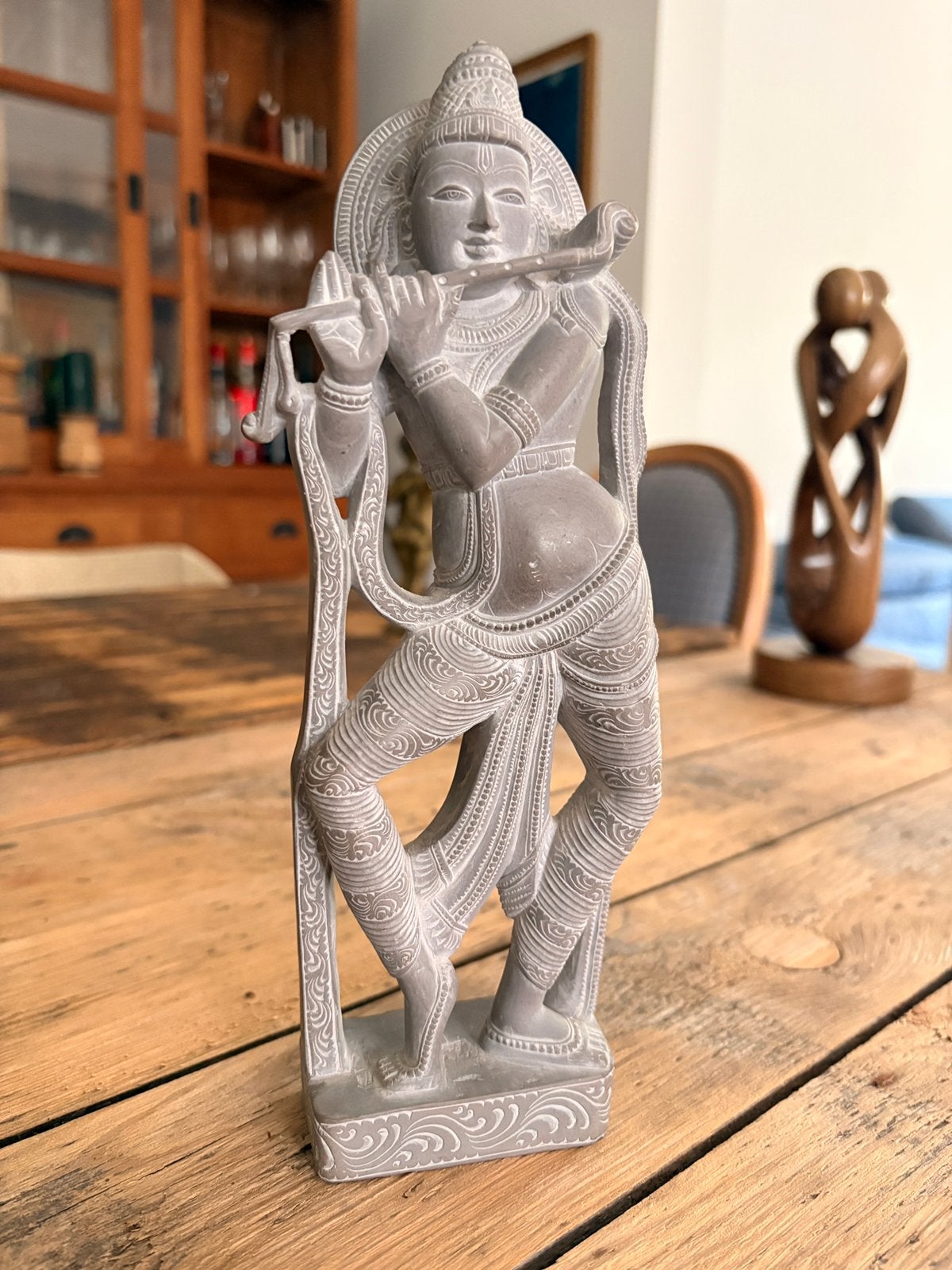 Indiaas beeldje 25cm uit de jaren 70, Ophalen of Verzenden, Gepatineerd, 20 - 50 cm, Steen of Keramiek