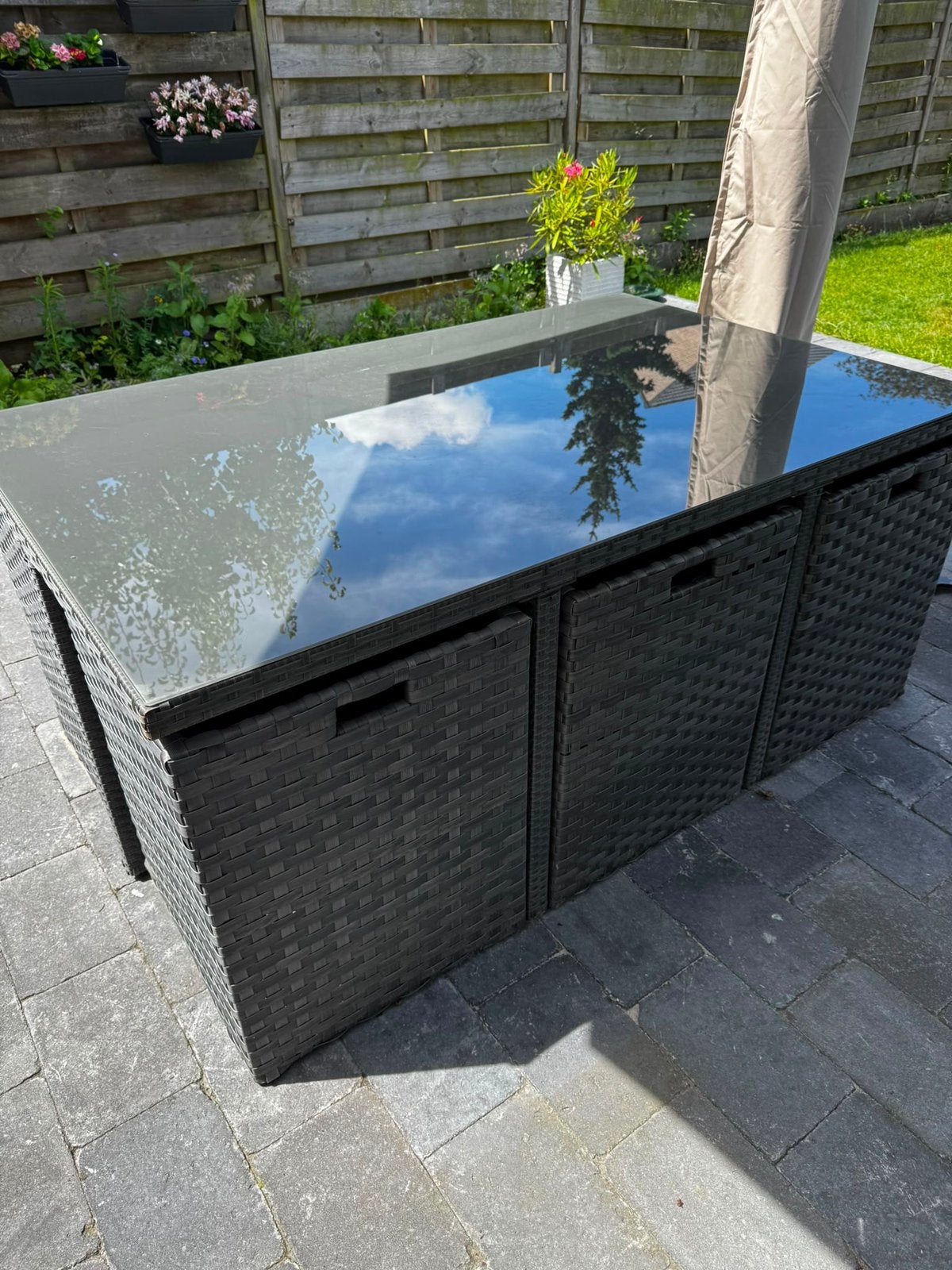 Tuinset 6 personen, Ophalen, Gebruikt, Eettafel, Rotan