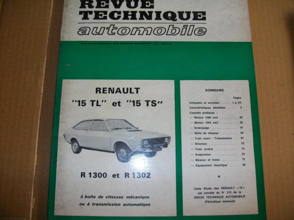 revue technique renault R15 TL TS 1971-1972, Ophalen of Verzenden