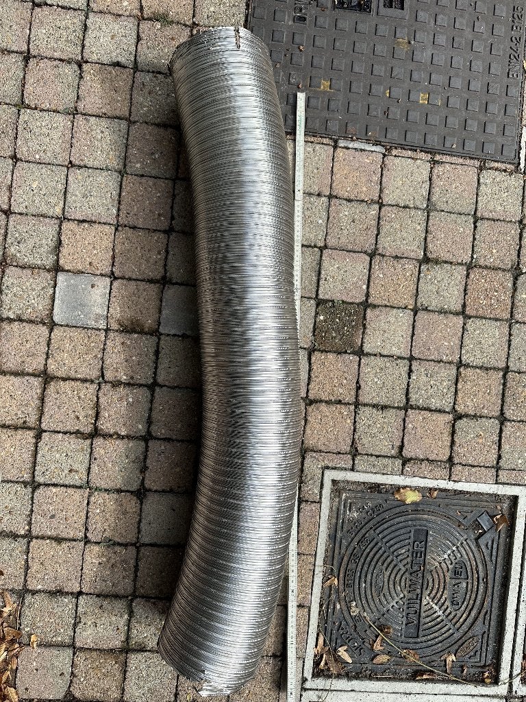 Flexibele dubbelwandige kachelbuis 180mm 1M lang, Ophalen, Nieuw