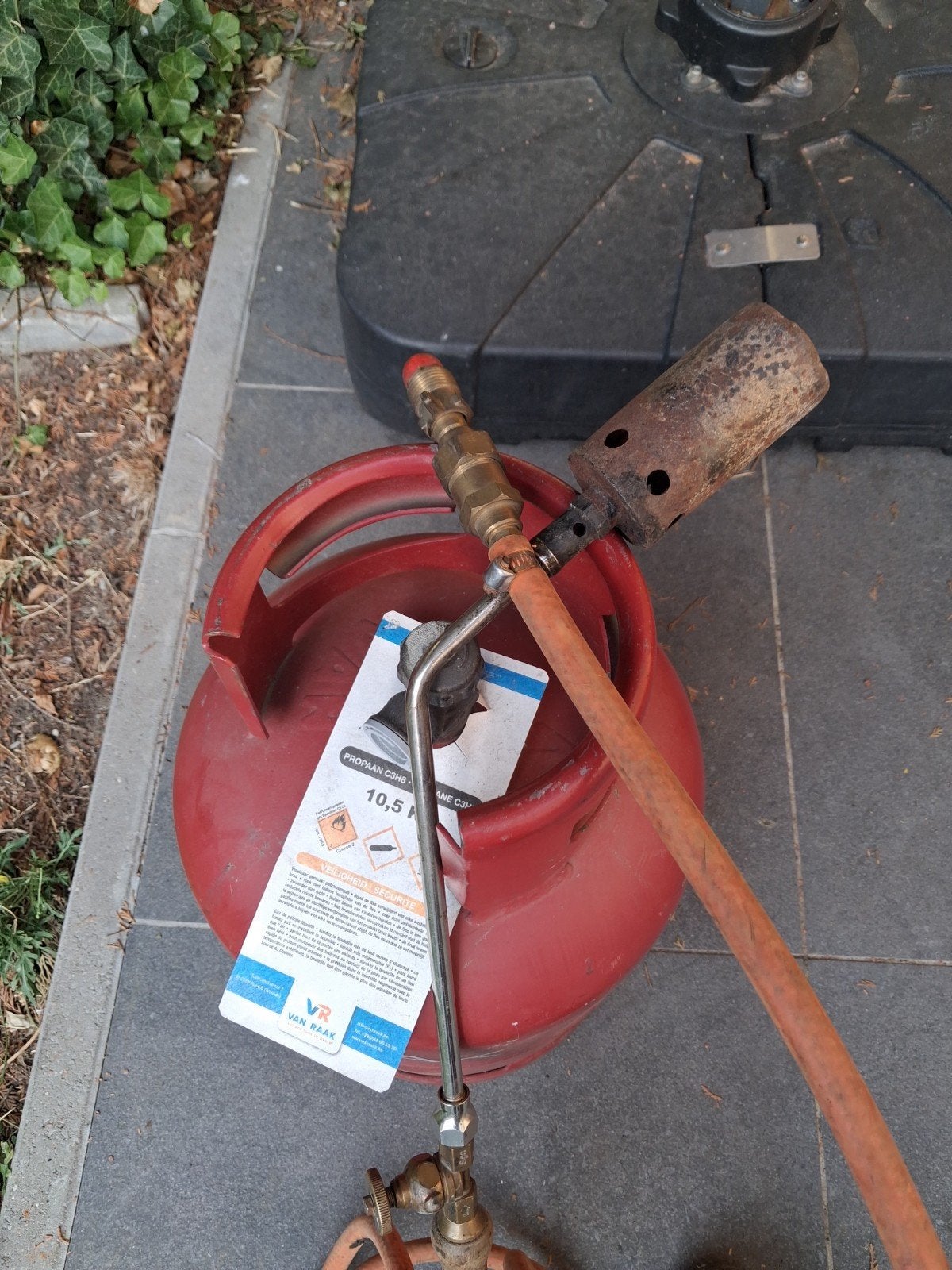 zaklamp en gas 10 kg, Ophalen
