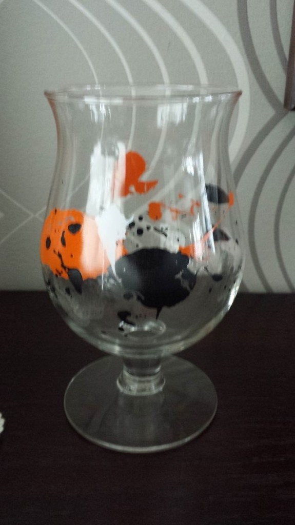 Duvel glas 'Arne Quinze', Verzamelen, Glas en Drinkglazen, Ophalen of Verzenden, Bierglas