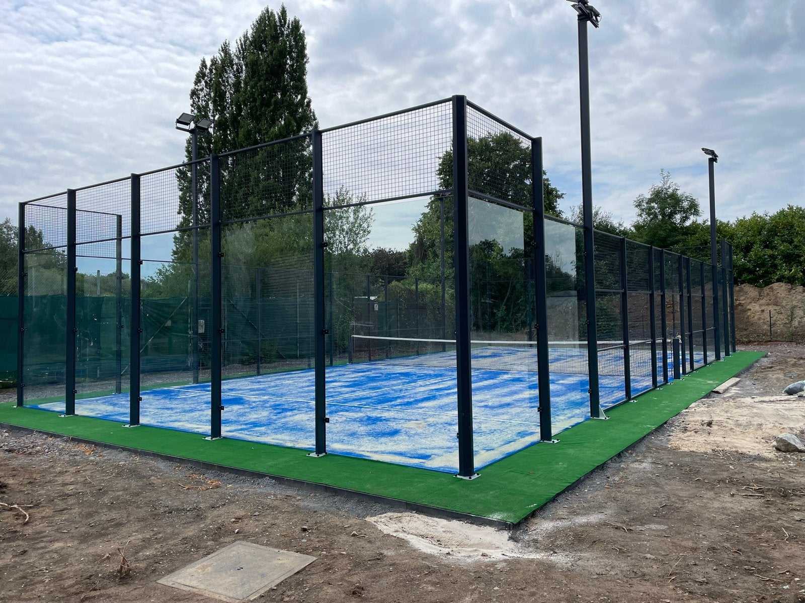 Rouleaux de gazon synthétique bleu pour 1 terrain de Padel, Tuin en Terras, Ophalen of Verzenden, Nieuw