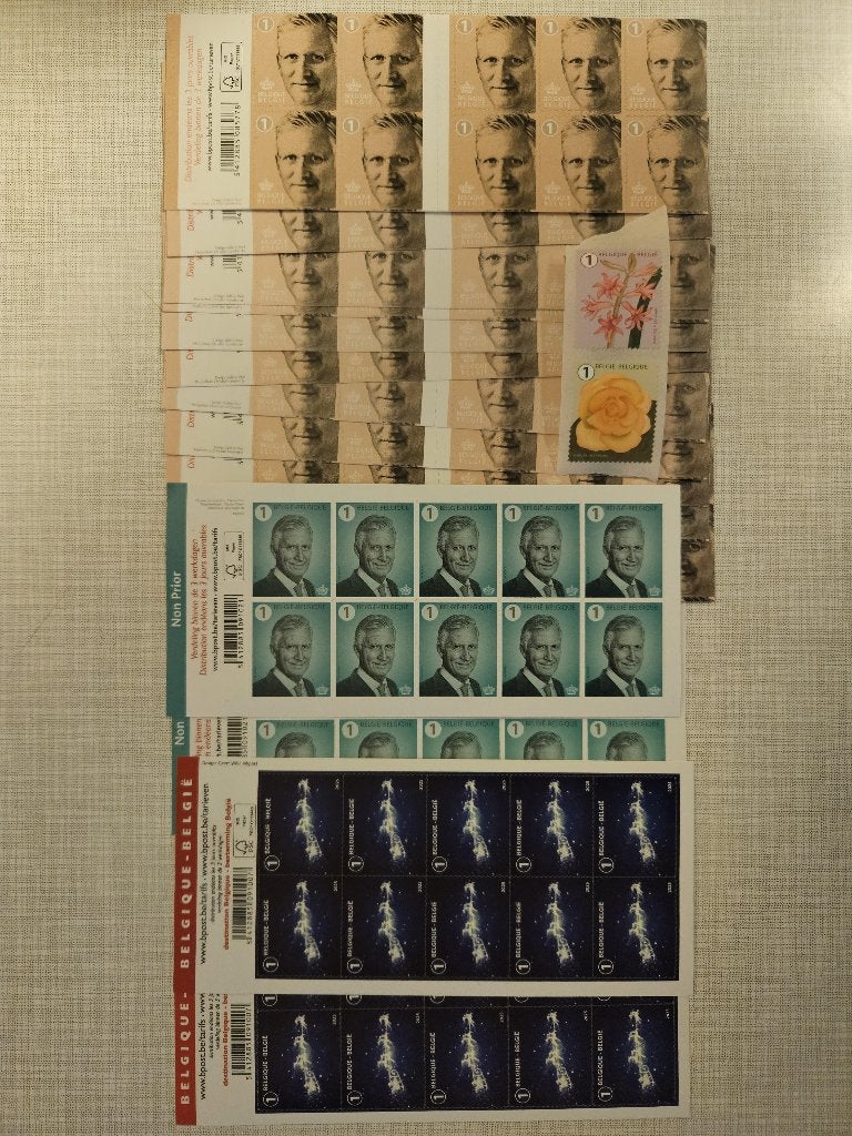 200 Belgische non-prior postzegels postfris, Postzegels en Munten, Postzegels | Europa | België, Koninklijk huis, Ophalen of Verzenden