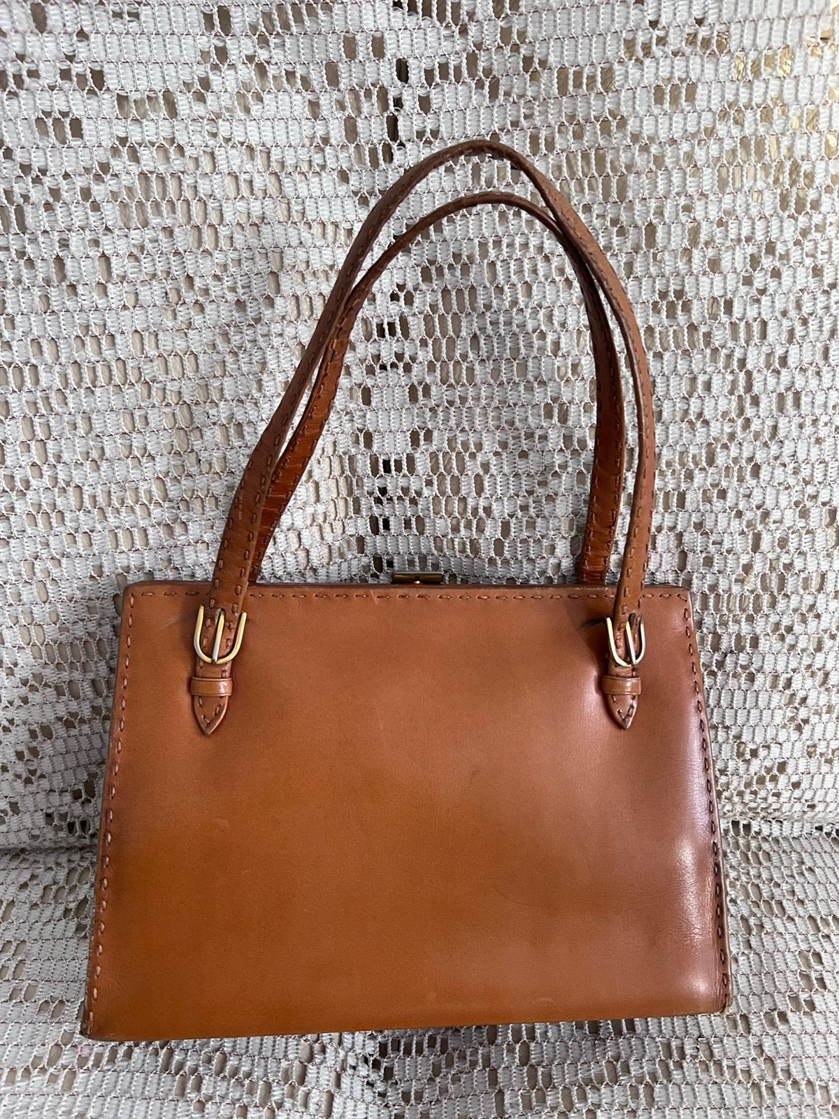 Sac DELVAUX cuir fauve vintage, Enlèvement ou Envoi, Comme neuf