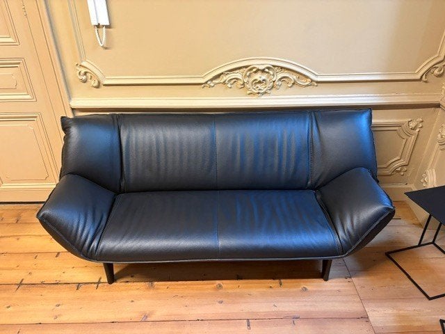 TANGO LEOLUX 3-ZIT LEDER SENSO BLACK MATT, 200 à 250 cm, Banc droit, Comme neuf, Enlèvement