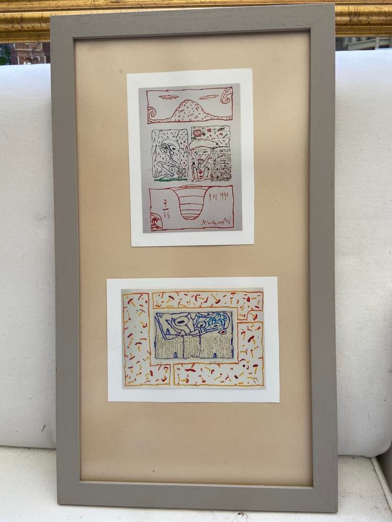 2 kleine afdrukken van Pierre Alechinsky, Antiek en Kunst, Ophalen of Verzenden
