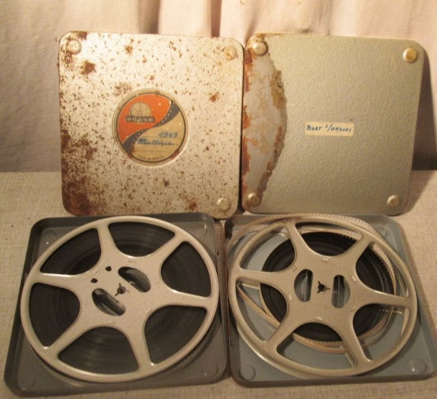 2 Oude 16mm Filmrollen van Mallorca en Bort-les-Orgues, Ophalen of Verzenden, 16mm film