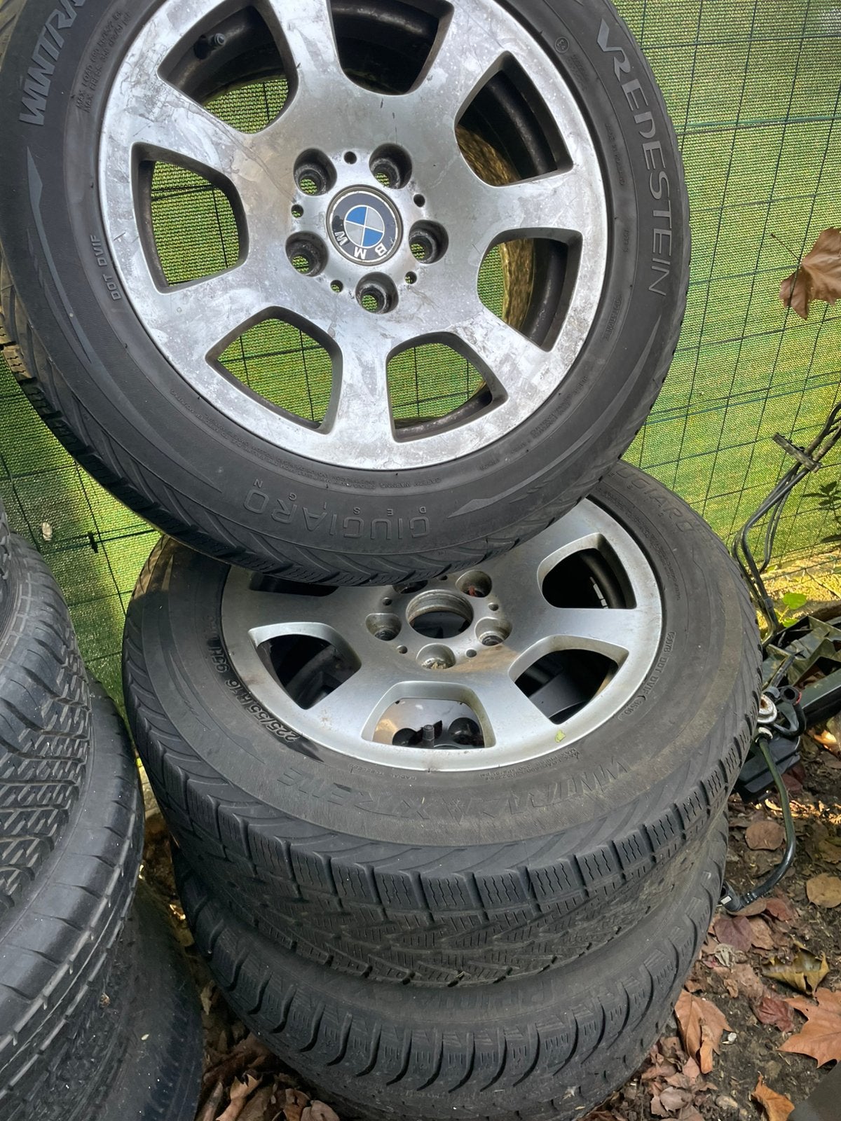 Bmw 5 serrie velgen met banden., Ophalen, Gebruikt, 16 inch, Banden en Velgen