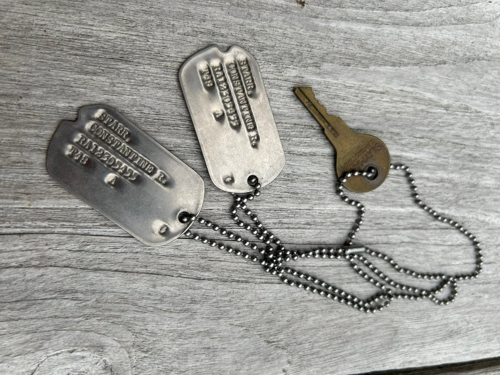 US dog tags aan ketting met footlocker sleutel, Ophalen of Verzenden