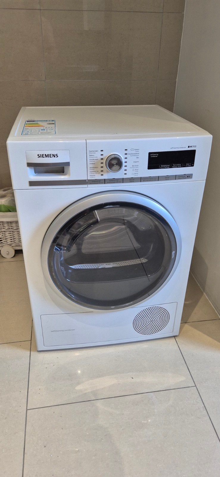 Siemens droogkast, Ophalen