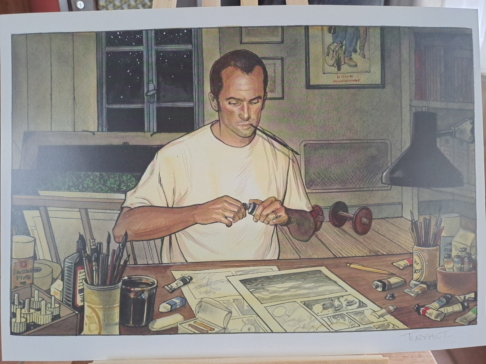 Zeldzame A3 prent van Jacques Terpant, Verzamelen, Ophalen of Verzenden, Prent