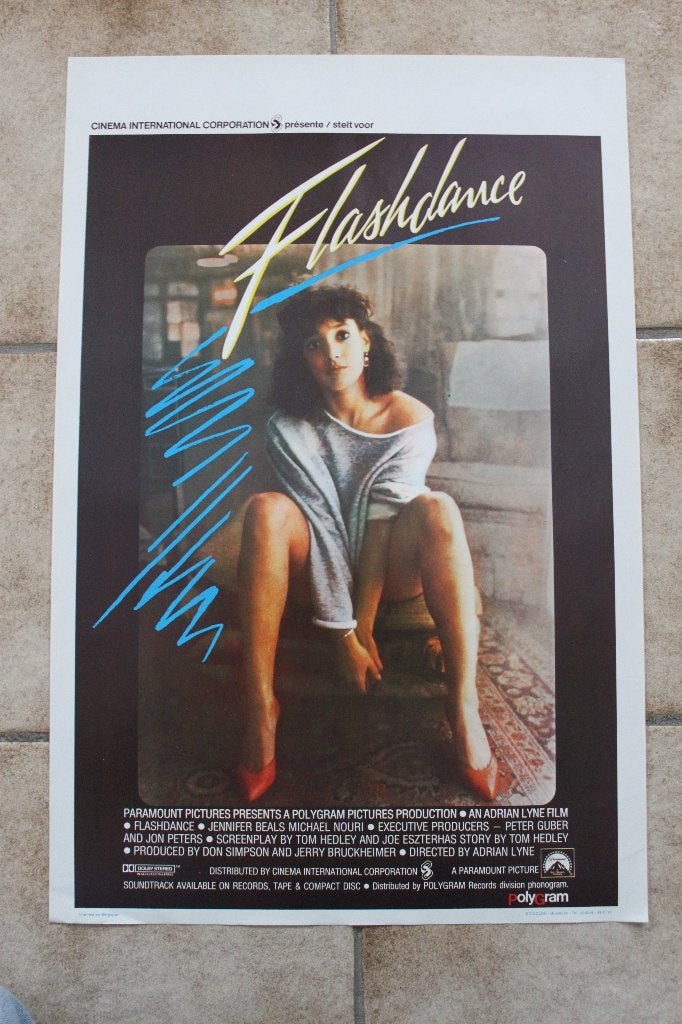 filmaffiche Flashdance 1983 filmposter, Collections, Enlèvement ou Envoi, Rectangulaire vertical, A1 jusqu'à A3, Comme neuf