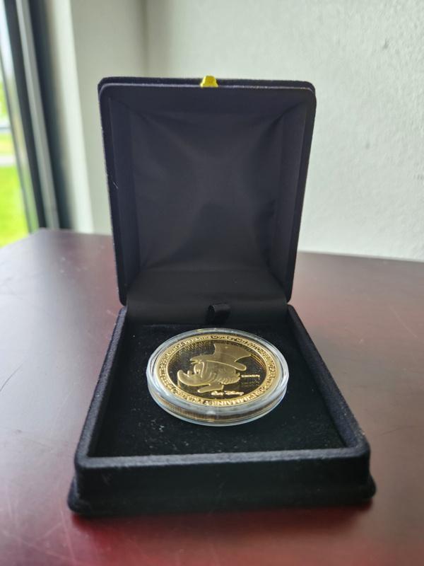 Walt Disney Dagobert Duck Eerst Euro 24K Goud Sample Munt, Ophalen, Donald Duck, Zo goed als nieuw, Overige typen