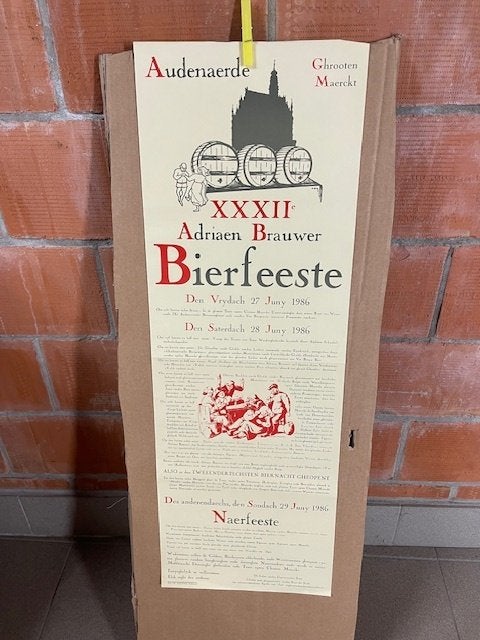 AFFICHE ADRIAEN BRAUWER BIERFEESTEN1986 IN KADER, Ophalen, Overige typen