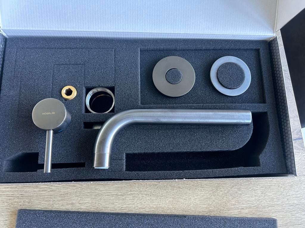 2x inbouwkraan Nobili Live gunmetal 200mm, Doe-het-zelf en Bouw, Sanitair, Ophalen, Zo goed als nieuw