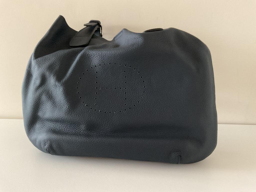 Lederen handtas, Ophalen of Verzenden, Zo goed als nieuw, Blauw, Handtas
