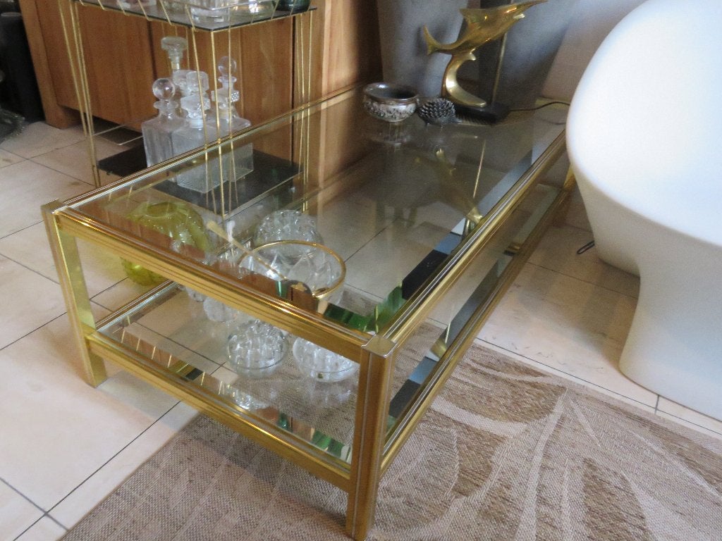 Pierre Vandel  Paris Hollywood Regency messing salontafel, Ophalen of Verzenden
