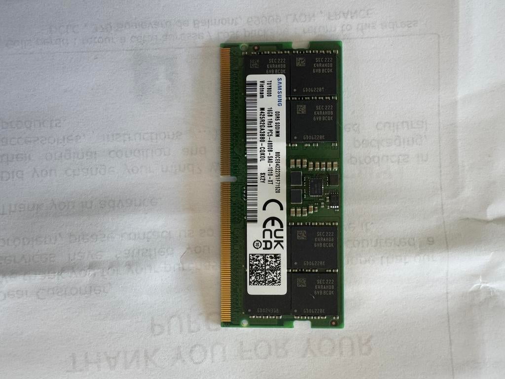 Samsung SO-DIMM DDR5 16GB, Computers en Software, Ophalen of Verzenden, Zo goed als nieuw, DDR5, Laptop