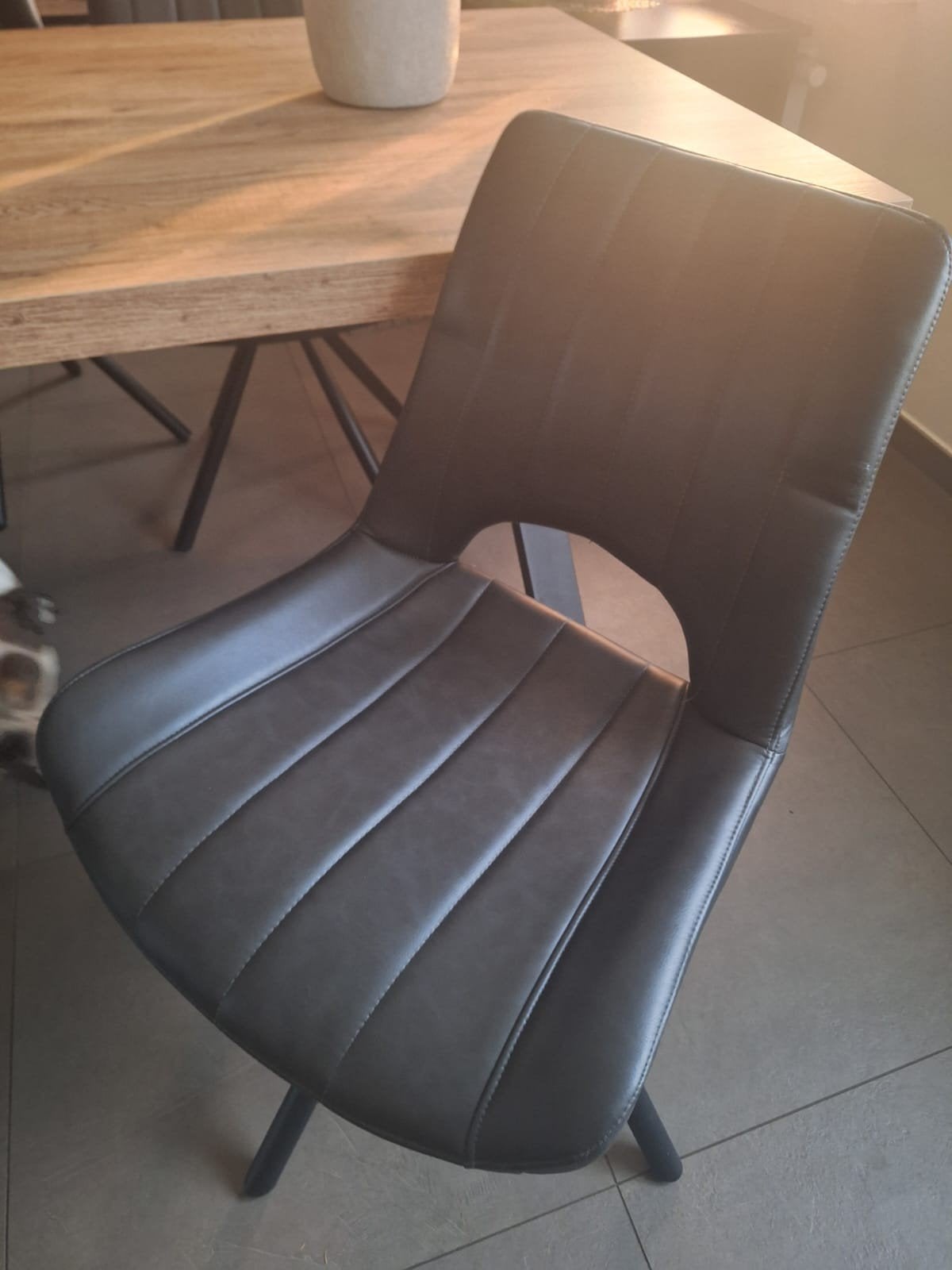 6 draaistoelen antraciet leatherlook, Ophalen, Gebruikt, Vijf, Zes of meer stoelen