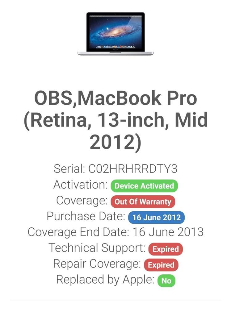 MacBook Pro 13” Retina (Mid 2012) – werkt prima, Computers en Software, Ophalen of Verzenden, 13 inch, MacBook