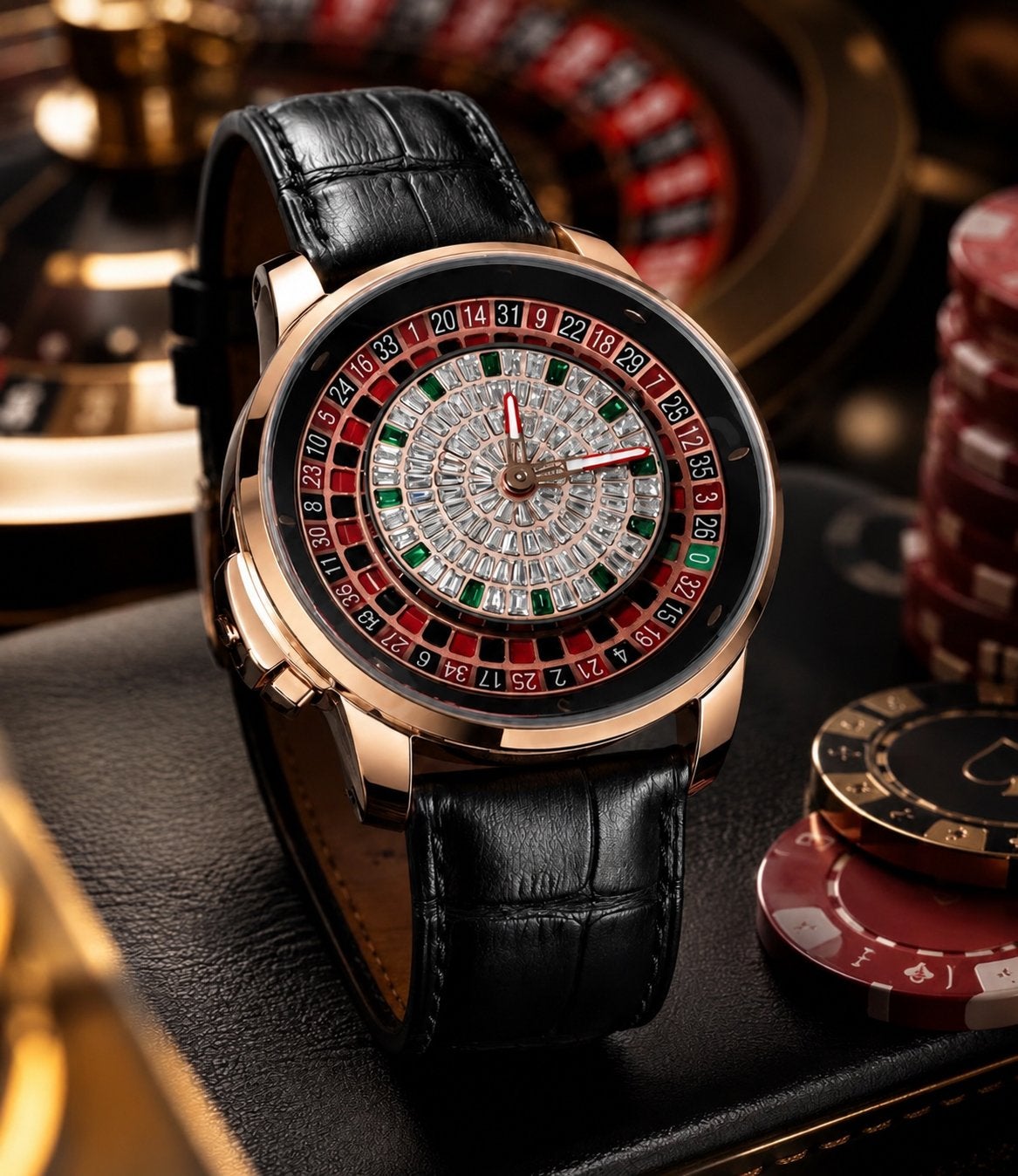 Roulette horloge, Handtassen en Accessoires, Horloges | Heren, Ophalen, Zo goed als nieuw