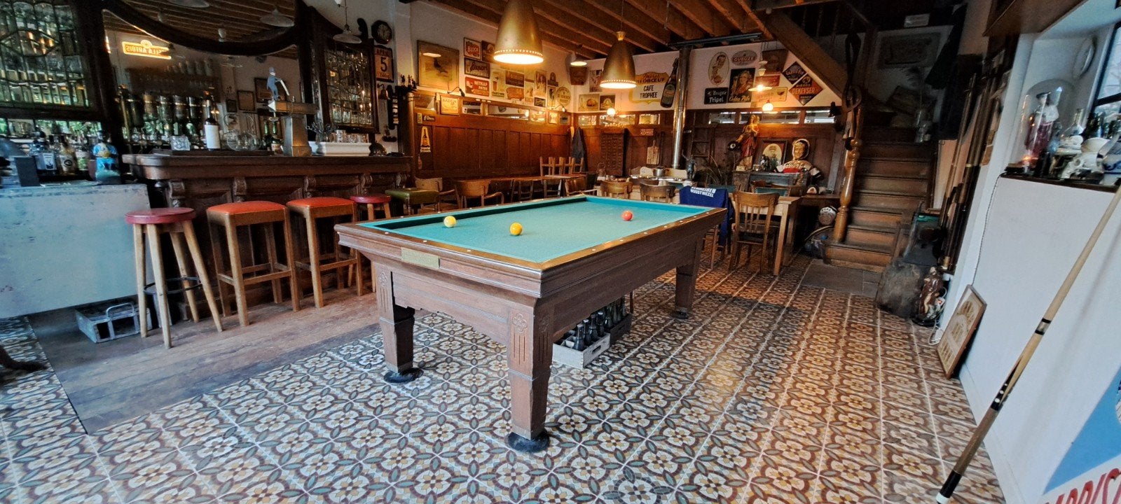 Antiek biljart Van De Kerckhove compleet  billiard, Enlèvement