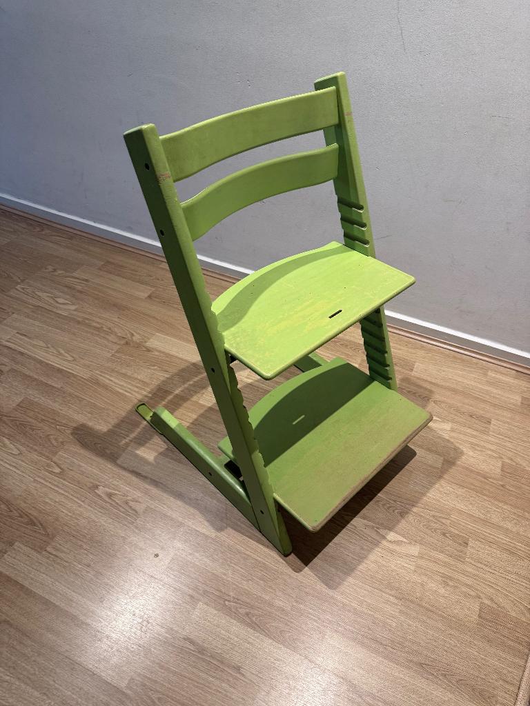 Chaise haute STOKKE Tripp Trapp verte, Enlèvement, Utilisé, Chaise évolutive