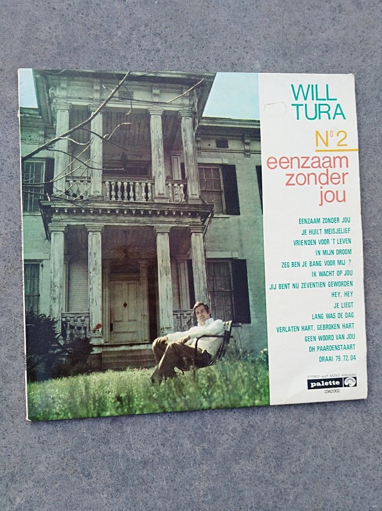Will Tura: LP "Will Tura No. 2/Eenzaam zonder jou", Fotohoes, Ophalen of Verzenden, LP