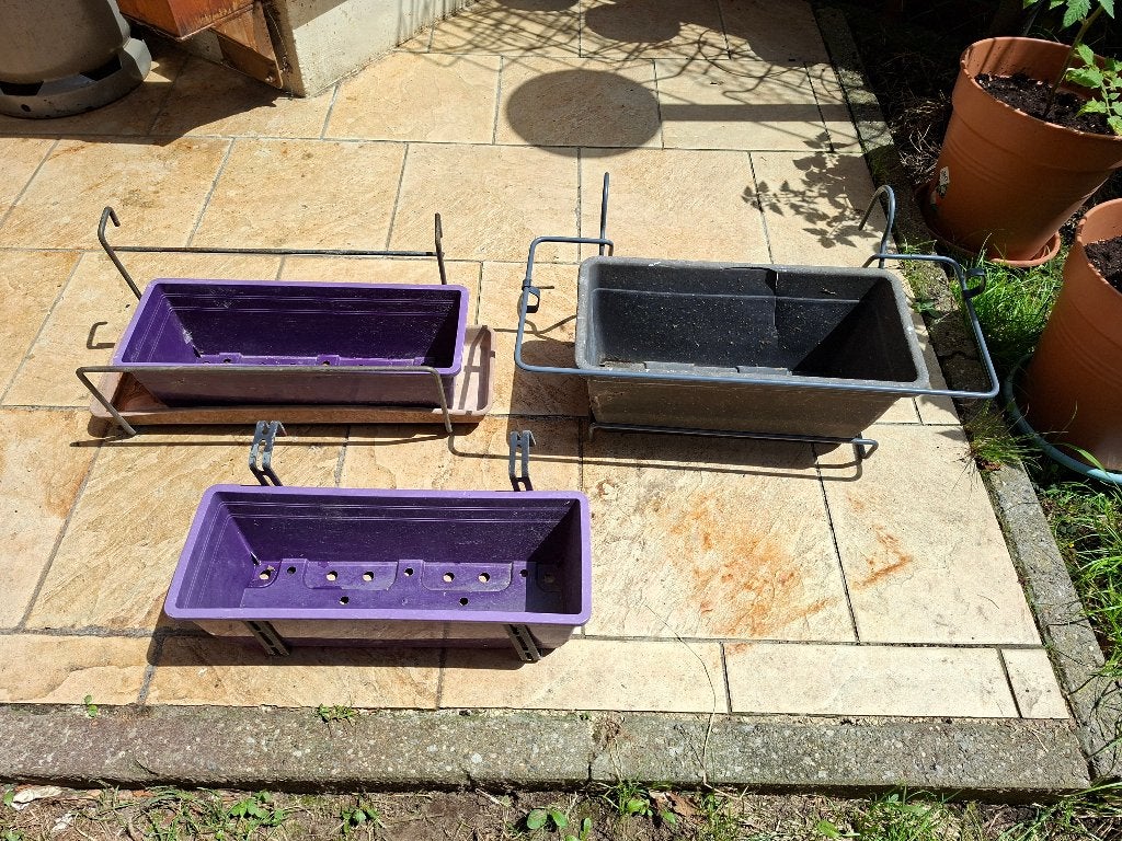 set bloembakken en plantenbakken en haken, Ophalen, Gebruikt, Minder dan 30 cm, Minder dan 60 cm