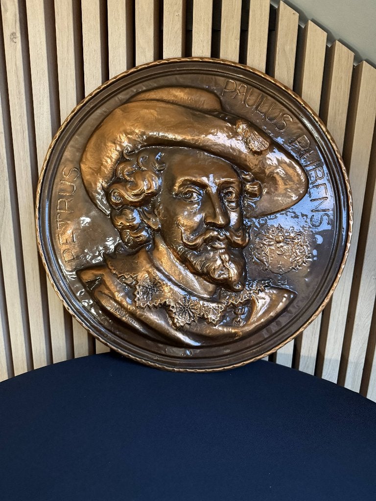 Antieke koperen wandplaat Petrus Paulus Rubens (1950), Antiquités & Art, Enlèvement, Cuivre