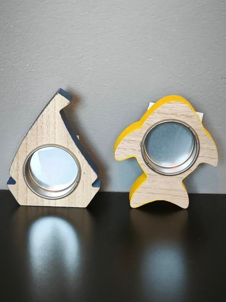 Bougeoirs en bois, Enlèvement ou Envoi, Bougie, Bois, Bleu