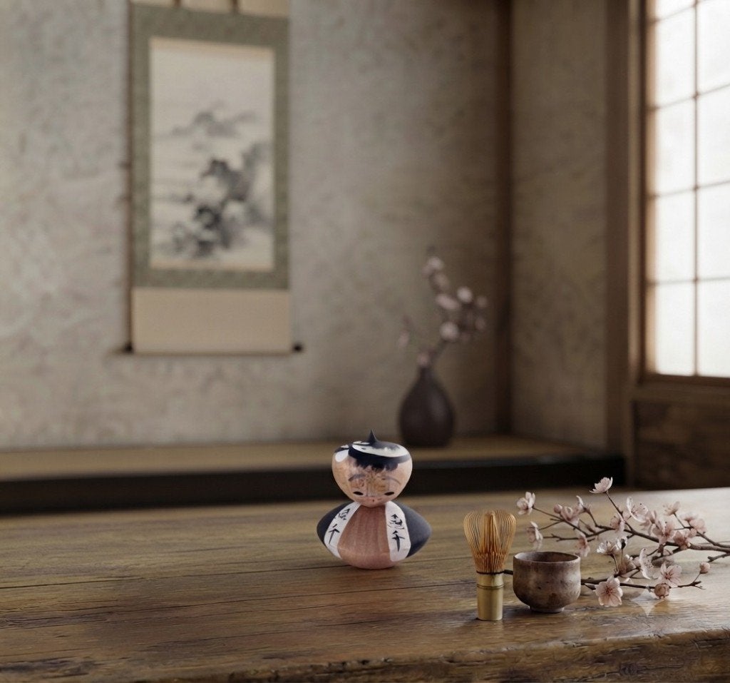 Mooie Yūgen Koma Kokeshi, Antiek en Kunst, Hout, 6 cm, Verzenden, Japan