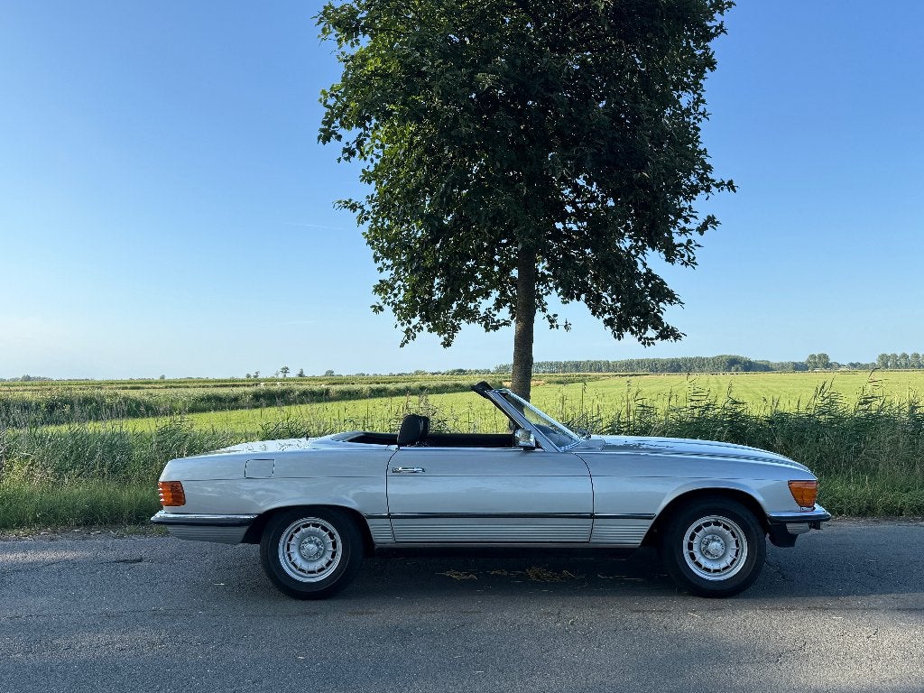 1977 Mercedes SL280 manuele versnellingsbak, Zwart, Cabriolet, Leder, Handgeschakeld