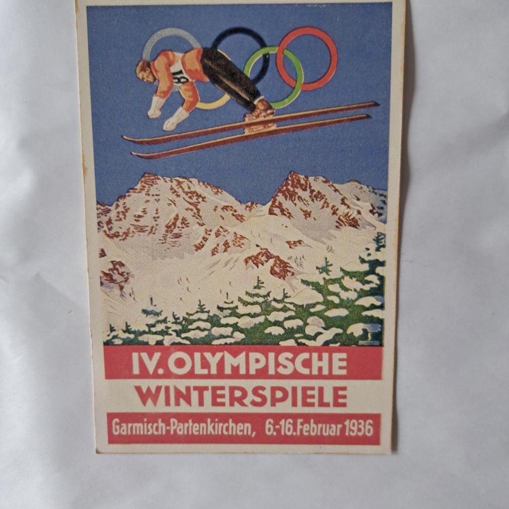 Titre : Ancienne carte des Jeux olympiques d'hiver de 1936, Collections, Objets militaires | Seconde Guerre mondiale, Enlèvement ou Envoi