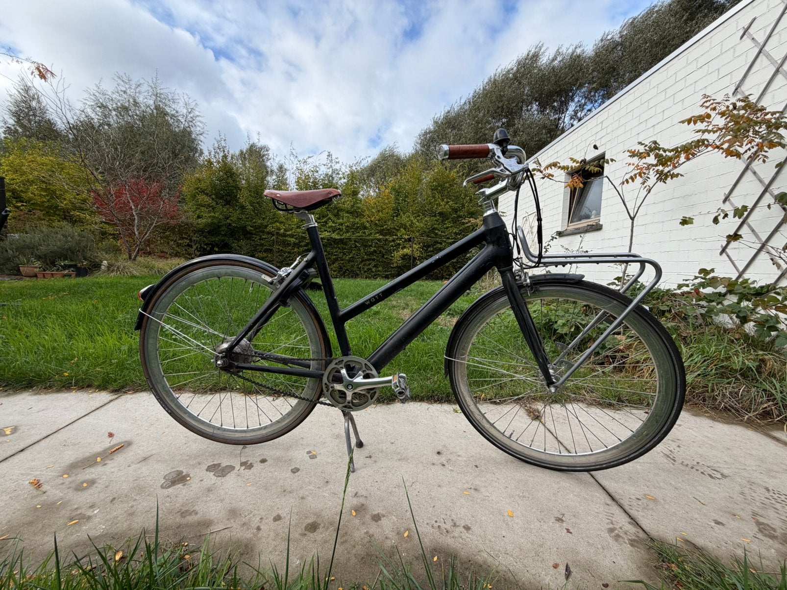WATT elektrische fiets – zwart met bruine details, Ophalen, Gebruikt, 26 inch, Overige merken
