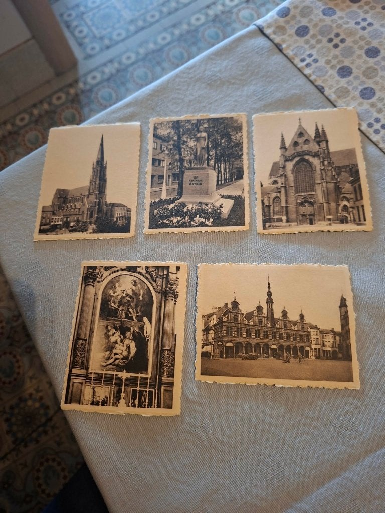 5 Prenten/Chromo's : Aalst / Ken uw land / de Beukelaar, Gebruikt, Ophalen of Verzenden, 1940 tot 1960, Gebouw