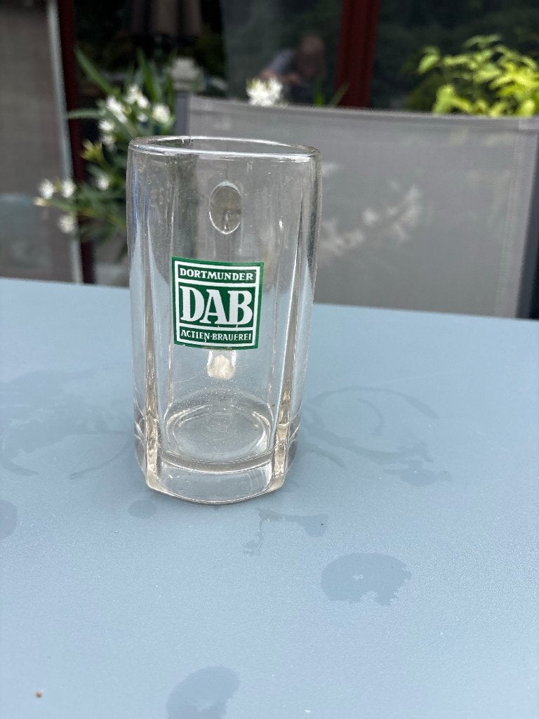 Vintage DAB (Dortmunder Actien-Brauerei) bierglas, Ophalen of Verzenden, Zo goed als nieuw, Glas of Glazen