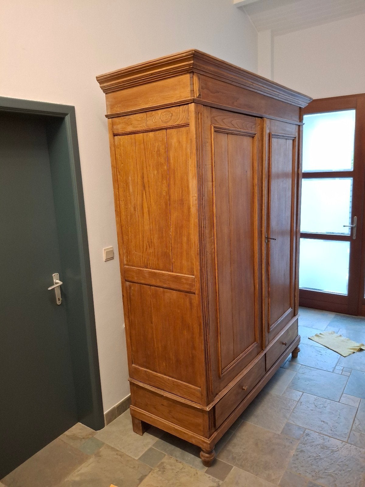 Eiken houten kast 1920 - 220cm x 155cm, Antiek en Kunst, Ophalen