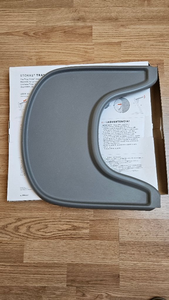 Stokke Tray tablette Tripp Trapp - Storm Grey, dans sa boîte, Ophalen, Zo goed als nieuw, Meegroeistoel, Afneembaar eetblad