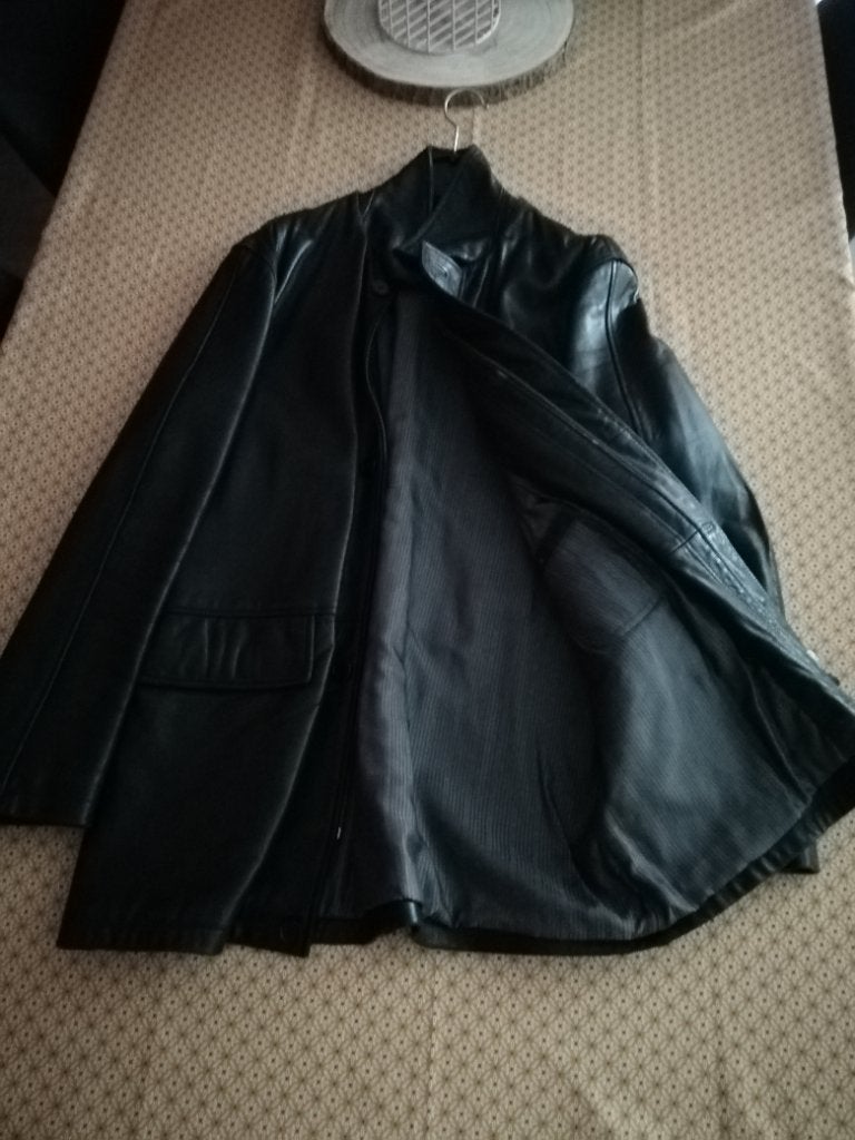 Manteau en cuir noir de taille XL, Celio, Taille 56/58 (XL), Enlèvement, Porté
