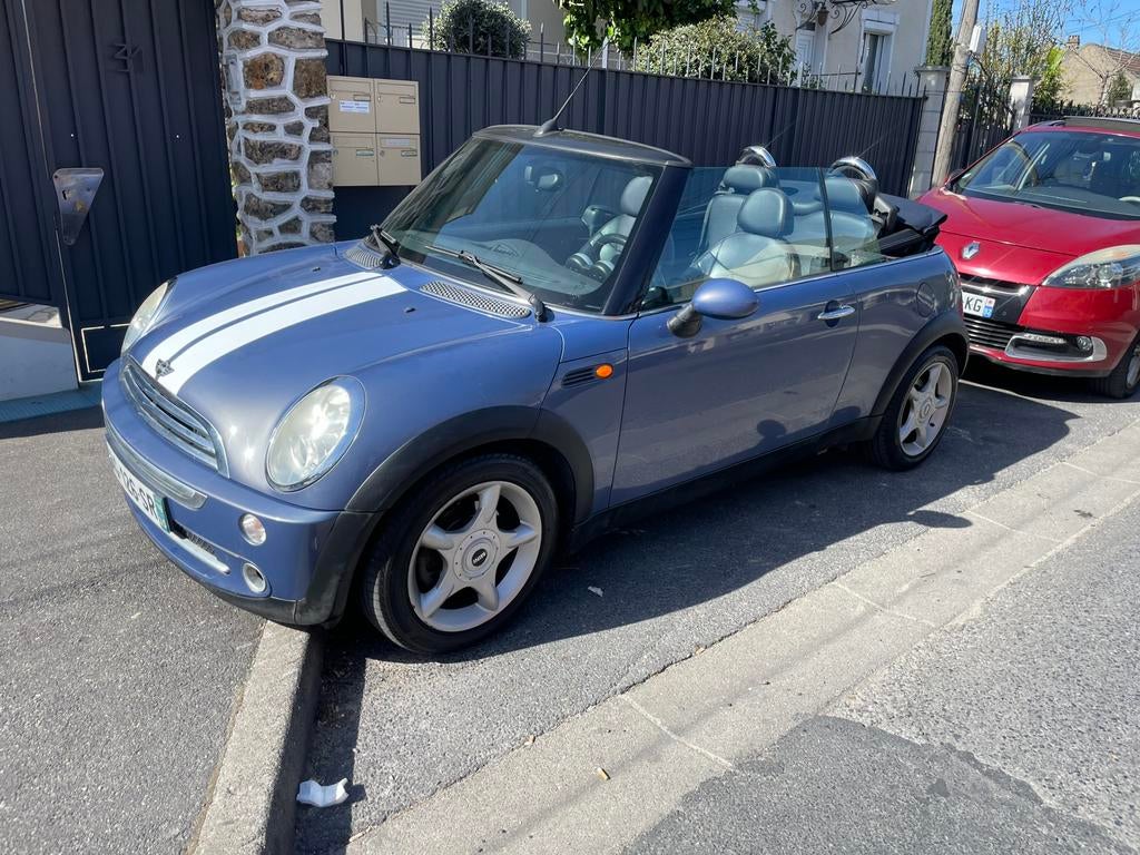 Mini Cooper cabriolet 1.6i essence, Autos, Cuir, Cabriolet, Boîte manuelle, Bleu