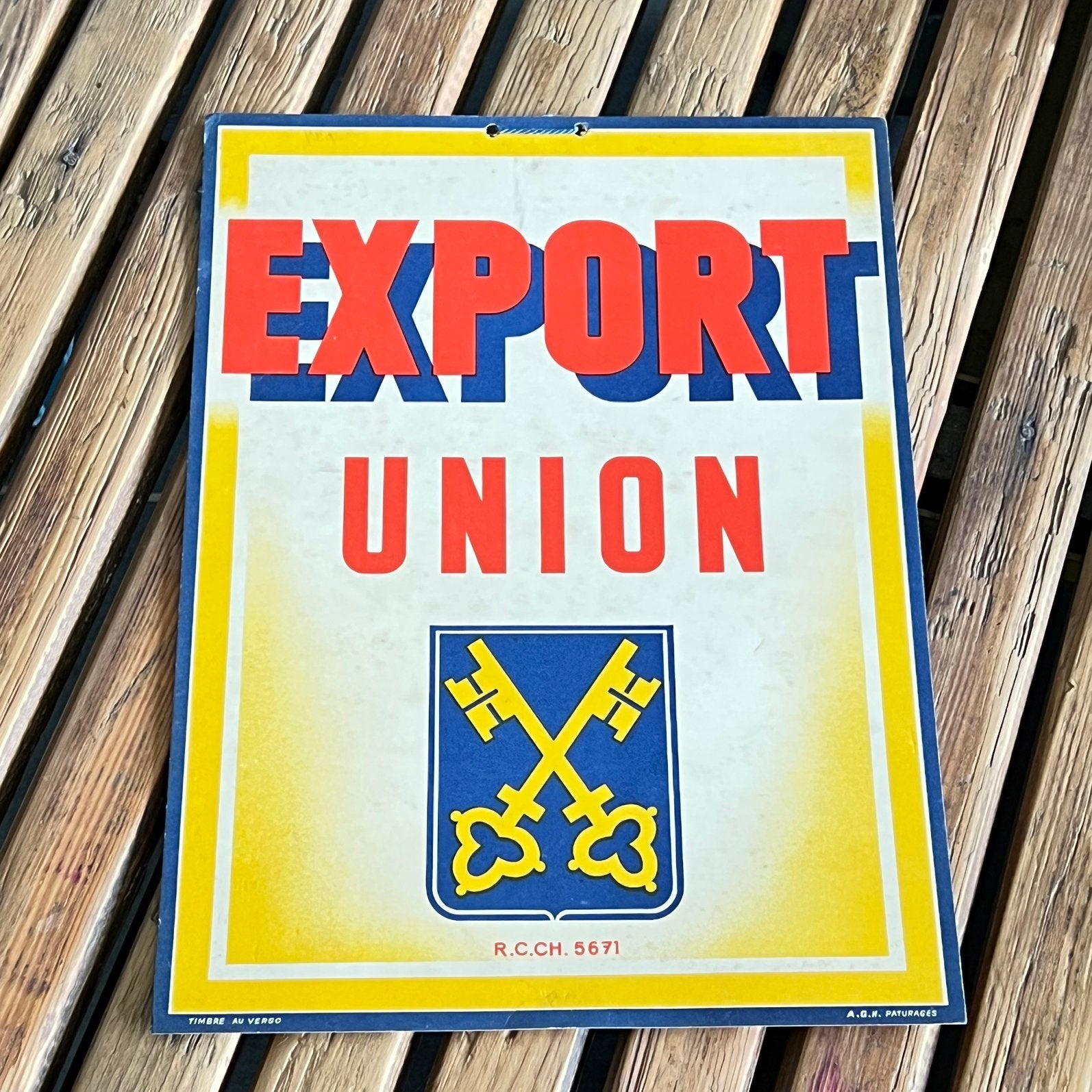 Ancienne pub carton brasserie Union Jumet, Enlèvement ou Envoi, Utilisé