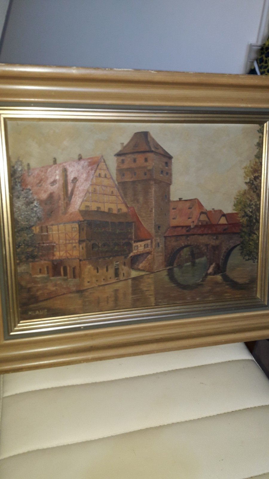 peiture sur bois, Antiquités & Art, Enlèvement ou Envoi, Classique, Signé, Maritime / eau