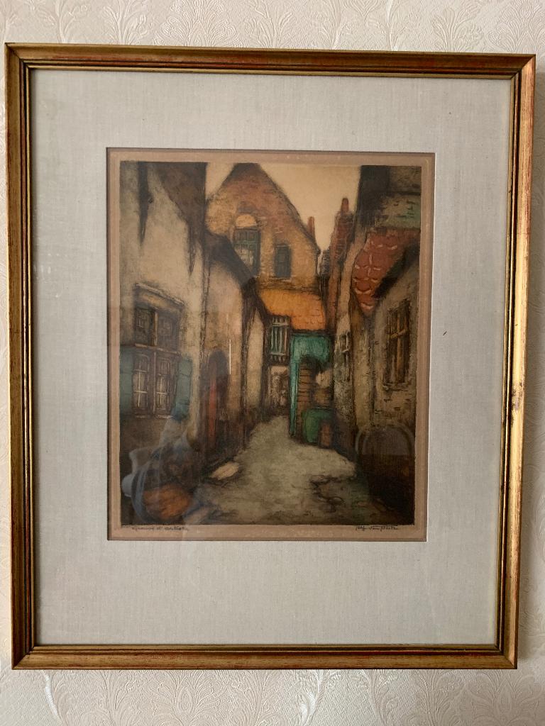 Gravure en couleur Alfred Van Neste - L 40 cm, H 49 cm, Antiquités & Art, Enlèvement