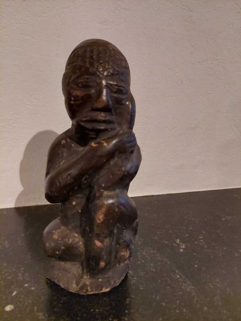 Afrikaans figuur, Antiek en Kunst, Ophalen, Natuurlijk materiaal, Afrika, Handgemaakt